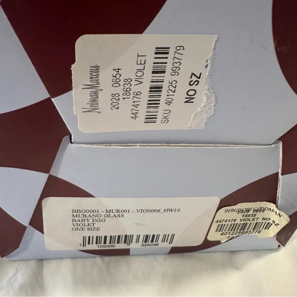 NEW in BOX LA DOUBLEJ Misty Rainbow Mix in Murano‎ Glass Baby Egg Vase reg $195 - Picture 11 of 12